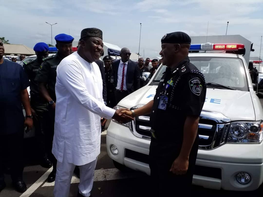 Image result for governor ugwuanyi Hands over 65 Patrol Vans to Police in Enugu