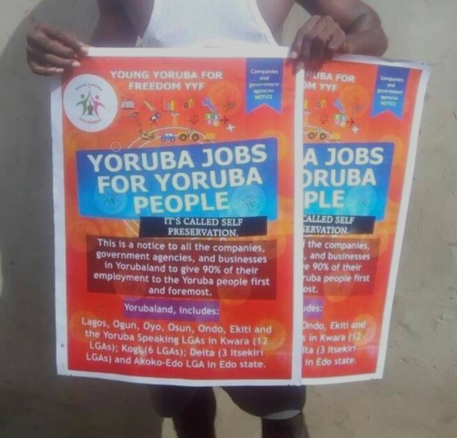 Young Yoruba For Freedom Members Demand 90 of Jobs For Yorubas Only